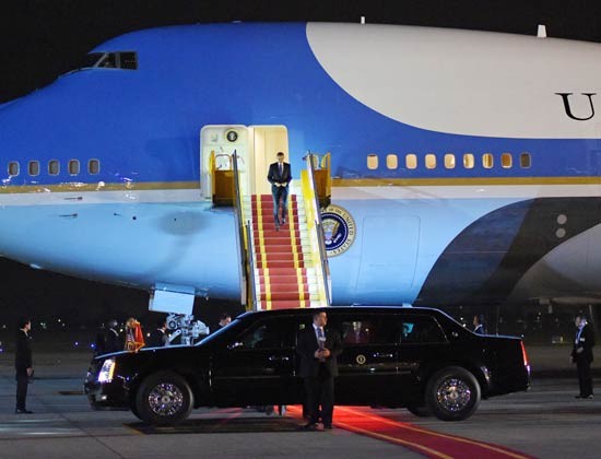 U.S President arrives in Vietnam last night.