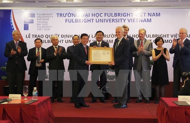 The ceremony to announce the establishment of Fulbright University Vietnam (Source: VNA)