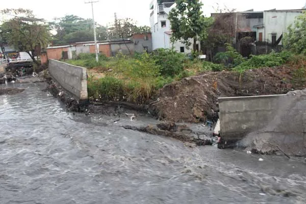 Kè cầu mới xây chưa bàn giao bị nước cuốn trơ cọc gỗ