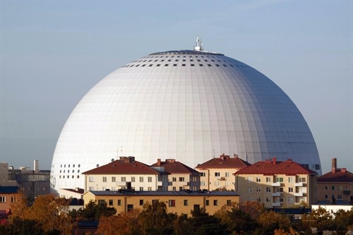 Global influence: The Ericsson Globe in Stockholm is the largest spherical structure in the world and was finished in 1989. It has since then become a symbol for Stockholm. It can house up to 16,000 people in a concert arrangement.—Photo http://imagebank.sweden.se
