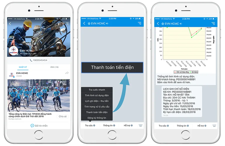 Người dân TPHCM có thể dùng Zalo để tra cứu tiền điện hàng tháng