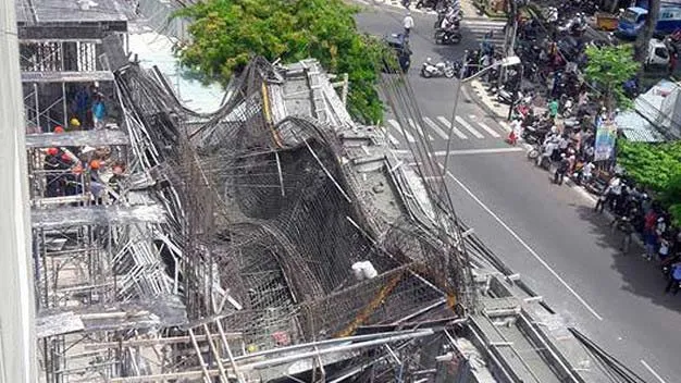 Sập sàn bê tông tầng 1 tòa nhà 5 tầng ở TP Vũng Tàu, 2 công nhân tử vong