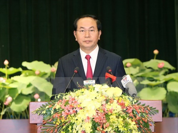 Tran Dai Quang speaks at the ceremony (Source: VNA)