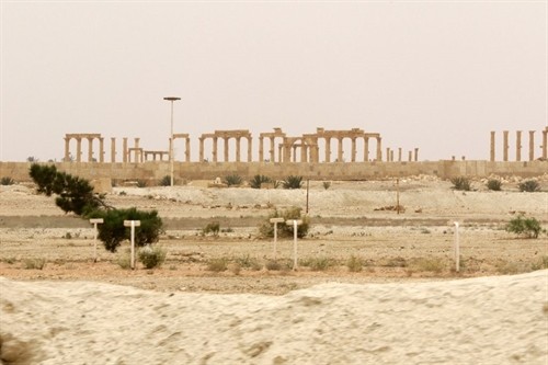 A view of the Great Colonnade in the ancient city of Palmyra in central Syria on April 9. — AFP Photo