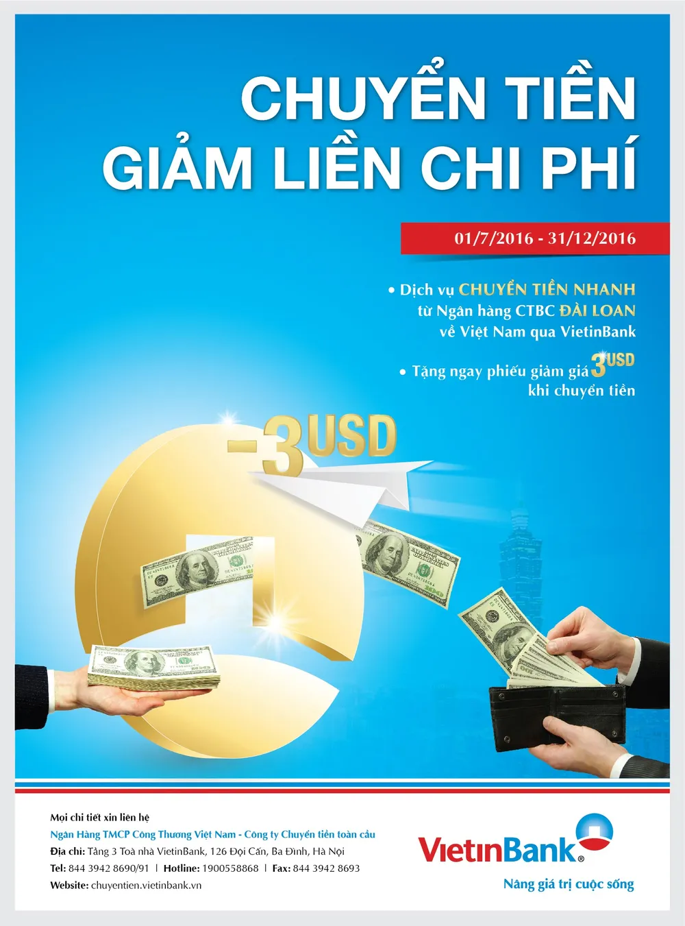 Giảm phí chuyển tiền từ Đài Loan (Trung Quốc) về Việt Nam