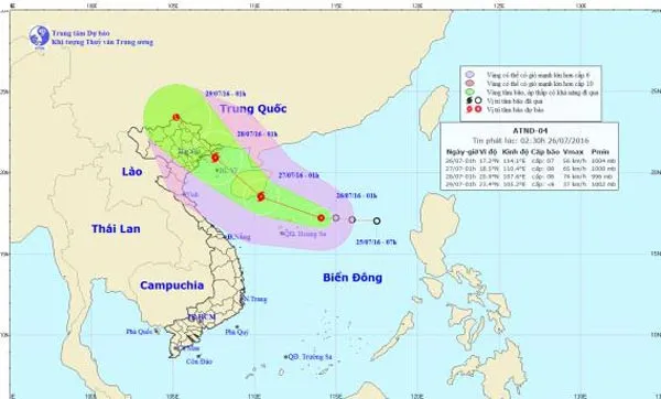Áp thấp nhiệt đới hướng vào vịnh Bắc bộ