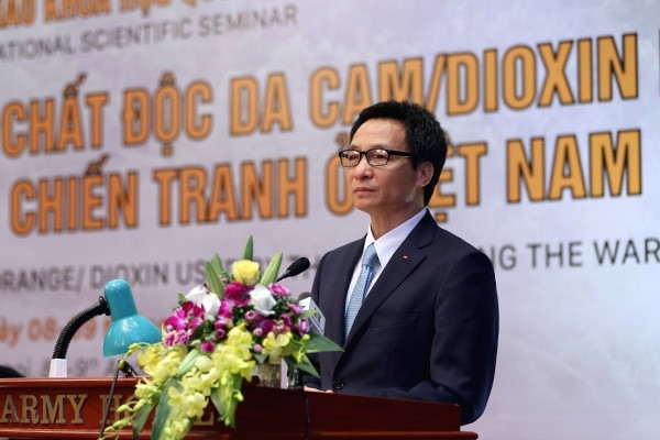 Deputy Prime Minister Vũ Đức Đam attends an international workshop was held in Hà Nội yesterday to share research on Agent Orange (AO) consequences and discuss measures to help Vietnamese AO/dioxin victims. — Photo chinhphu.vn