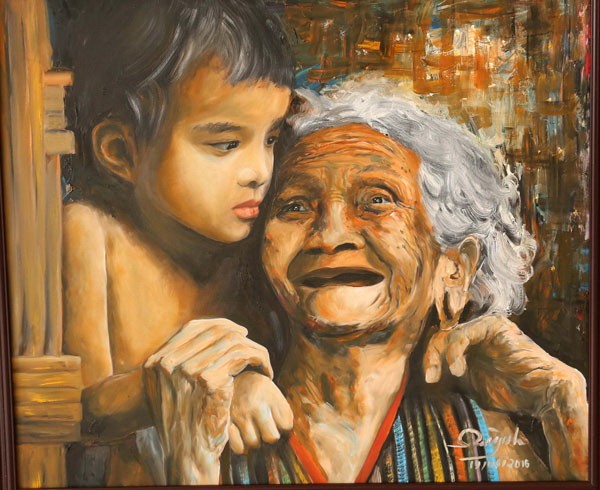 Grandma and grandson by Vu Xuan Quynh A fishing village by Le Na