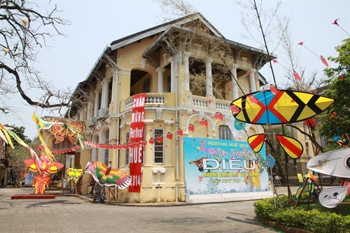 Colourful culture: Exhibition of kites at Huế Museum of Culture, which resides in a French colonial building. VNS Photo Trương Minh Hiếu