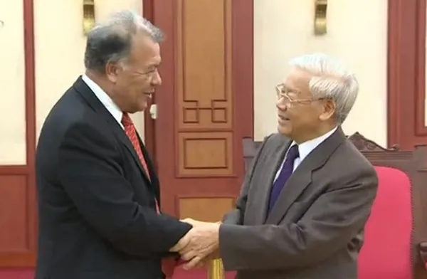 Tổng Bí thư Nguyễn Phú Trọng tiếp Tổng Bí thư Đảng Lao động Mexico