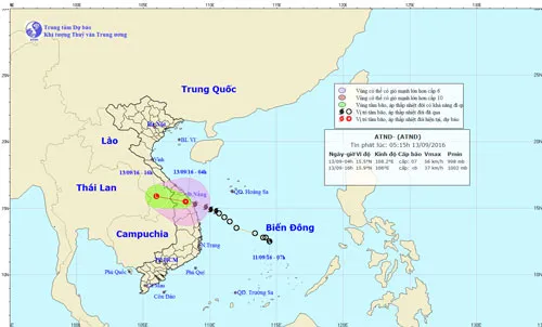 Bão số 4 đã suy yếu thành áp thấp nhiệt đới