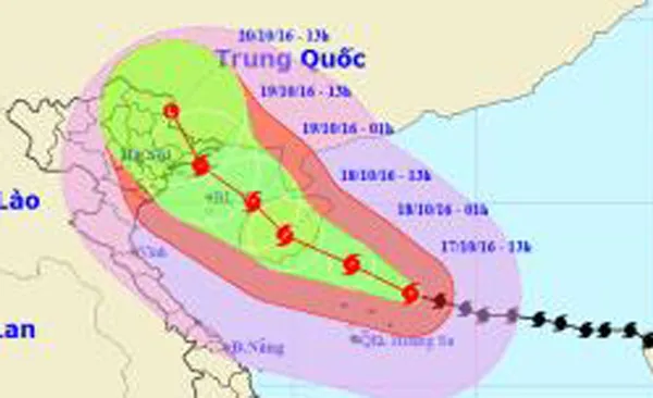 Bão số 7 cách Hoàng Sa 120km về phía Đông Bắc, gió giật cấp 16
