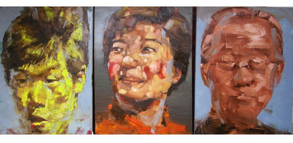 The first prize-winning painting titled "Portraits of RoK people" of the last year contest by Nguyen Cong Hoai
