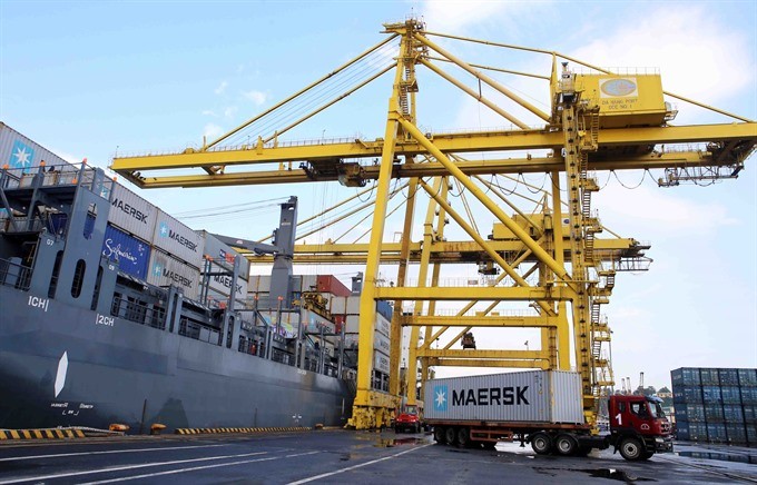 Goods loaded at the Tien Sa Port in Da Nang City. (Photo: VNA/VNS)