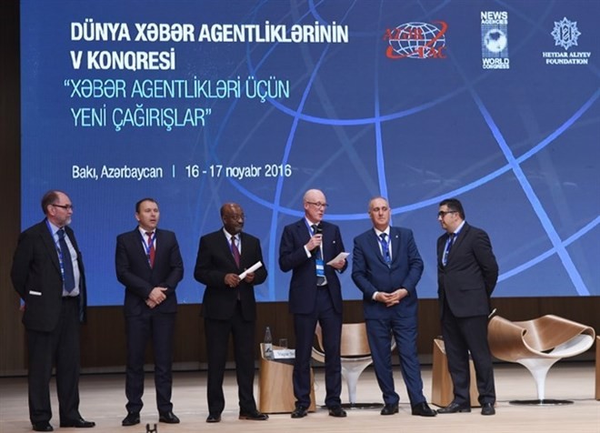 More than 200 guests from 80 countries representing more than 130 leading news agencies discuss burning issues at the 5th News Agencies World Congress held Baku. (Source: report.az))