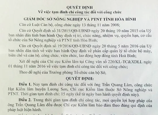 Tạm đình chỉ công tác cán bộ kiểm lâm đánh nhân viên thu phí