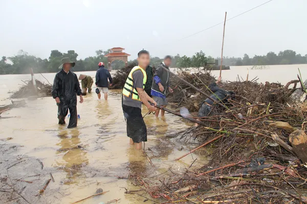 Liều mình đi vớt gỗ, củi trong mưa lũ ảnh 5