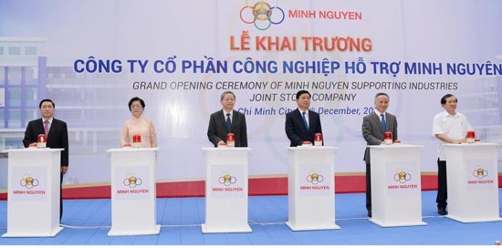 The grand opening ceremony of Minh Nguyen Supporting Industries Joint Stock Company for the first phase.
