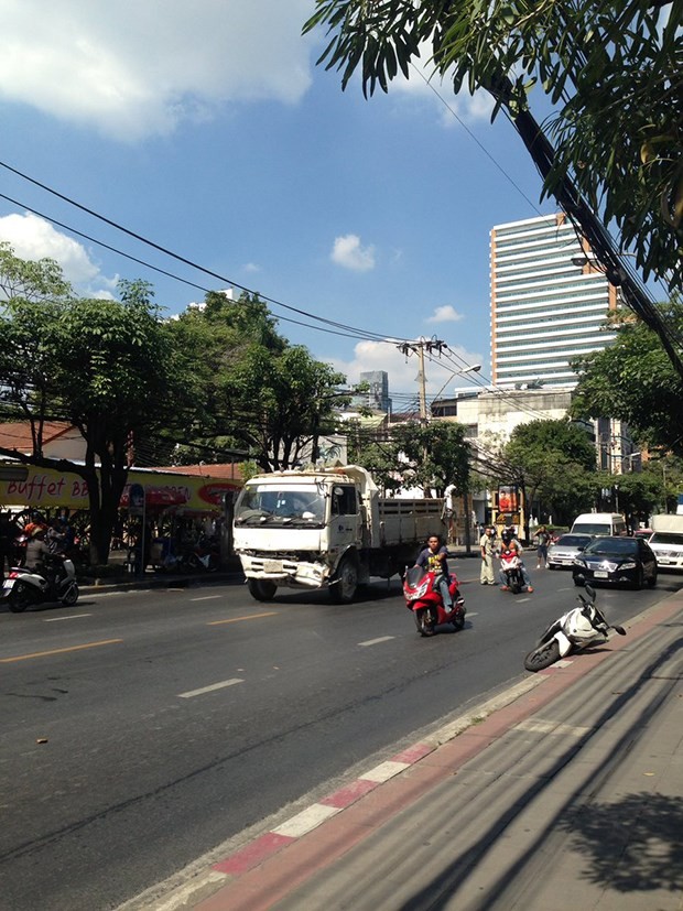 A photo of the crash