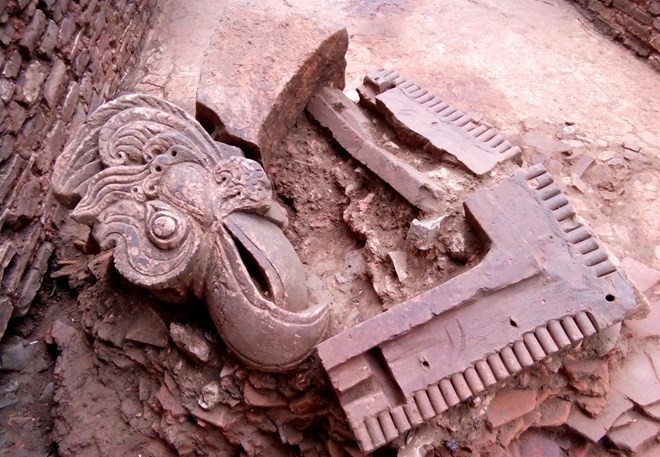 A decorated artifact found at the kiln at the Pu Luon Xe relic site in the northern province of Yen Bai. (Source: VNA)