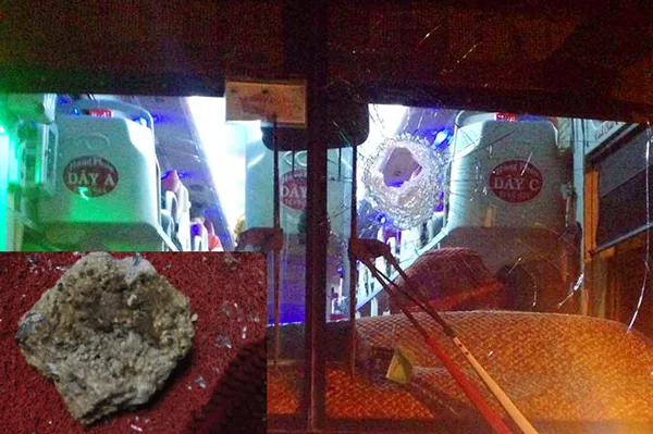 Xử lý nghiêm hành vi ném đá vào xe khách