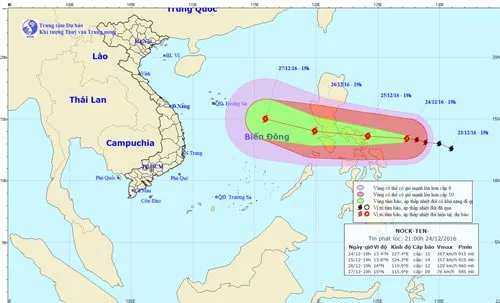 Bão Nock-ten giật cấp 15-17