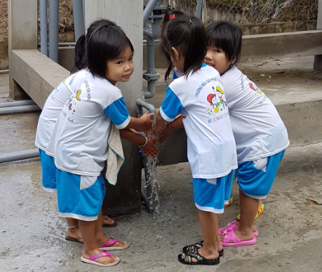 Children enjoy fresh water