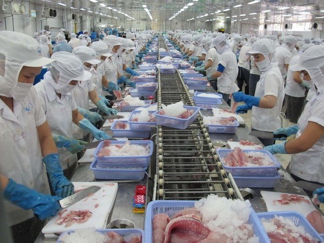 Processing seafood for exports (Source: VNA)