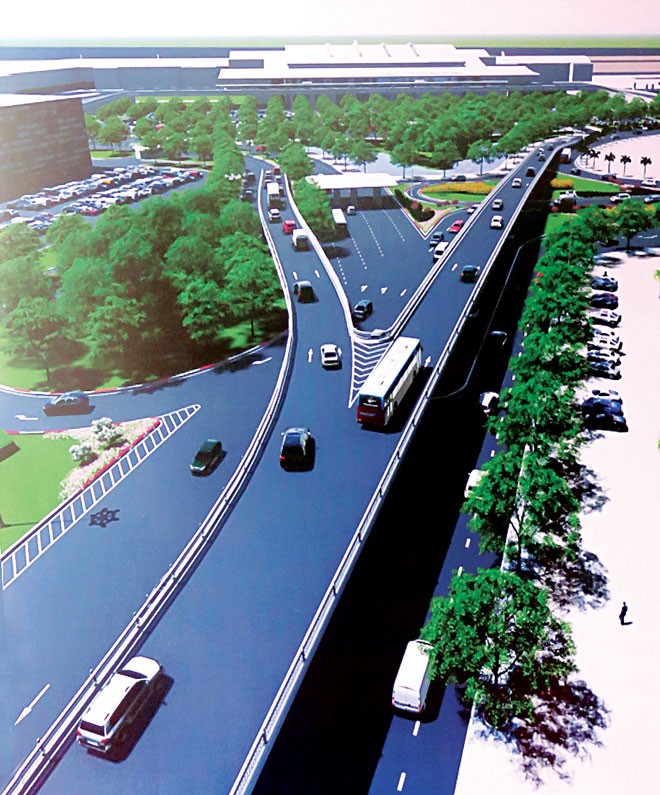 An artist’s impression of the flyover to Tan Son Nhat Airport in Truong Son street (Photo: SGGP)