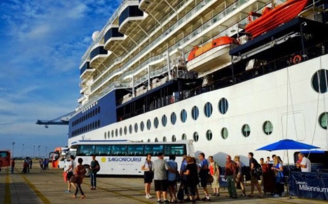 Celebrity Millennium cruise ship docks at Chan May port of Thua Thien- Hue province. (Photo: SGGP)