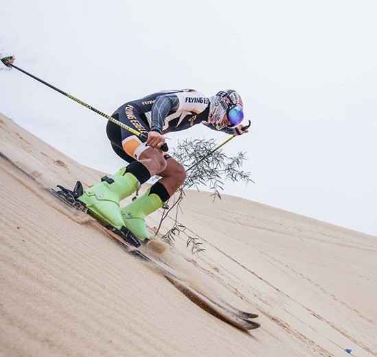 An athlete experiences alpine skiing