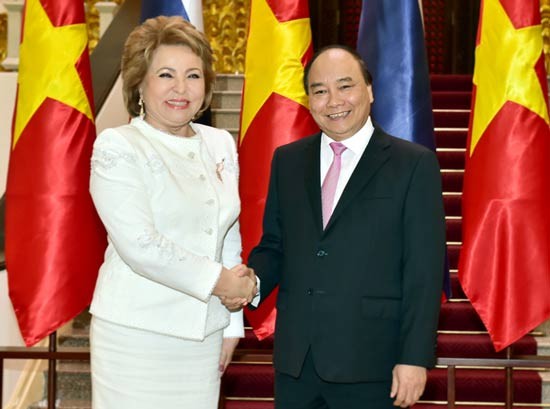 Vietnamese Prime Minister Nguyen Xuan Phuc and Russian Federation Council Chairwoman