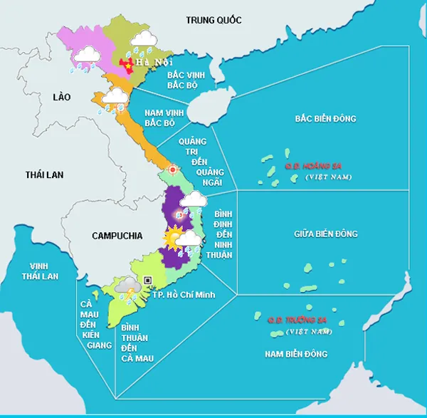 Nam Bộ có mưa, Nam Biển Đông gió giật cấp 6-7