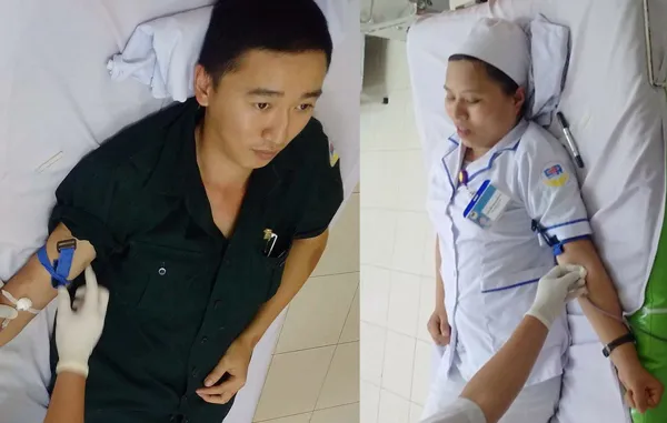 2 nhân viên bệnh viện hiến máu cứu sản phụ