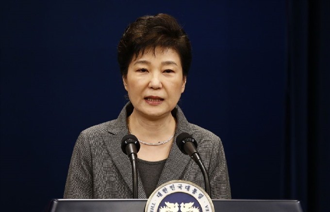 South Korean President Park Geun-Hye is expected to be indicted today on multiple charges of bribery and other malfeasance. — AFP/VNA Photo