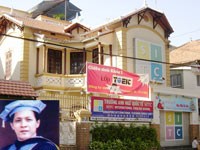 Michael Yu (small picture) and the SITC campus in Ho Chi Minh City. (Photo: Tuong Chau)