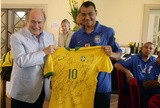 Cafu (R) is Brazil captain