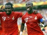 Appiah (R) celebrates his goal. (Photo: FIFAworlcup.com)