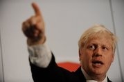 Mayor of London Boris Johnson speaks at a press conference after arriving in Beijing