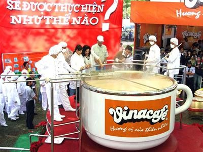 The largest coffee cup. It is clearly a ploy by Vinacafe to promote its products