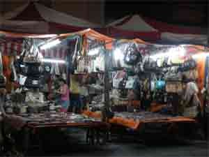 Handbags are a popular item among night-market shoppers