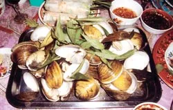 Vọp hấp lá sả, rau răm