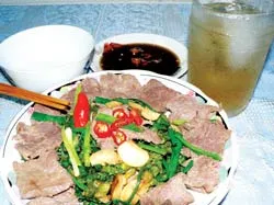 Hoa mướp xào thịt bò