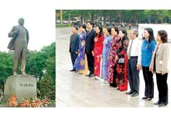 Hà Nội : Đặt lẵng hoa kỷ niệm 137 năm ngày sinh Lênin