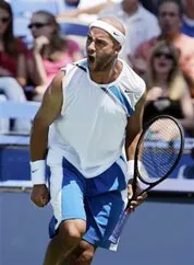 James Blake rất tức tối nhìn màn ăn mừng của Stepanek.