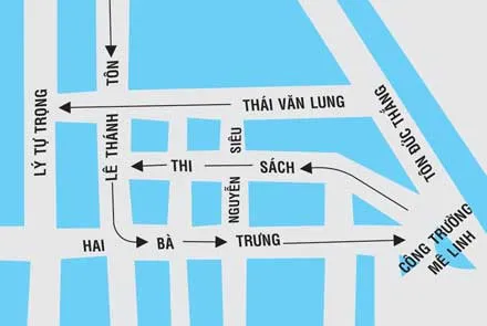 Từ 15-9, tại quận 1, TPHCM: Thái Văn Lung và Thi Sách là đường 1 chiều