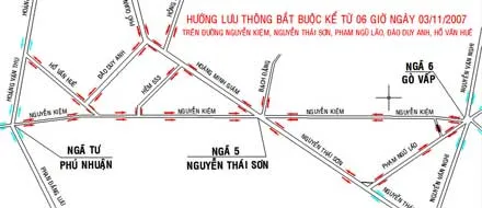 Phân luồng 1 chiều nhiều tuyến đường khu vực quận Gò Vấp