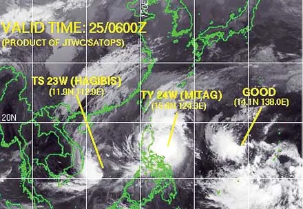 Bão số 8 vẫn còn ở Đông Bắc biển Đông