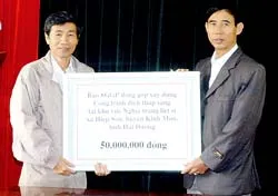 Báo SGGP tặng 50 triệu đồng chỉnh trang nghĩa trang liệt sĩ xã Hiệp Sơn (huyện Kinh Môn, Hải Dương)