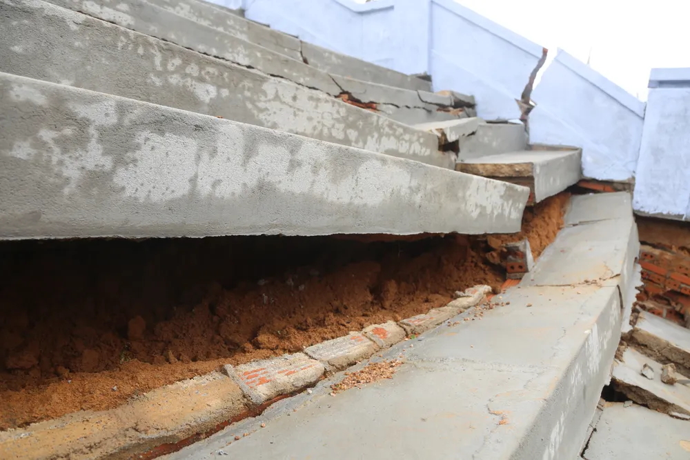 Nhà bia tưởng niệm liệt sĩ chưa bàn giao đã sụp lún nghiêm trọng ảnh 5